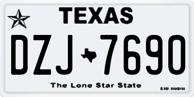 TX license plate DZJ7690
