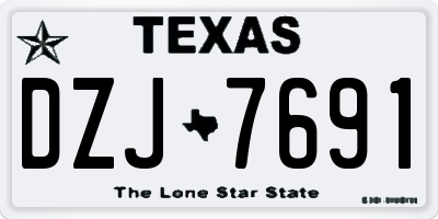 TX license plate DZJ7691
