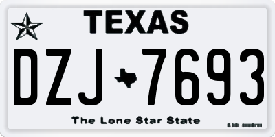 TX license plate DZJ7693