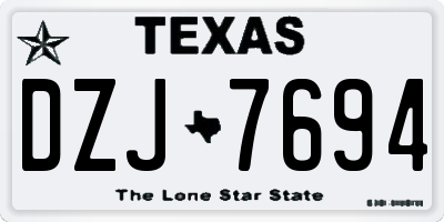 TX license plate DZJ7694