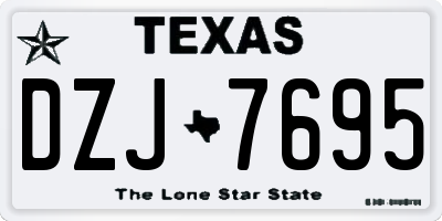 TX license plate DZJ7695
