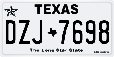TX license plate DZJ7698