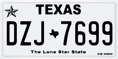 TX license plate DZJ7699