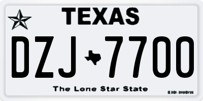 TX license plate DZJ7700