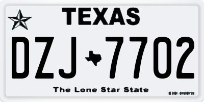 TX license plate DZJ7702