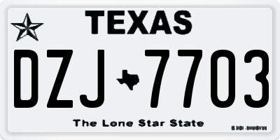 TX license plate DZJ7703