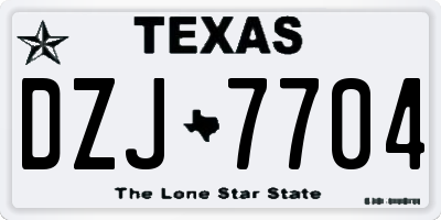 TX license plate DZJ7704