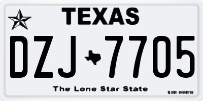 TX license plate DZJ7705