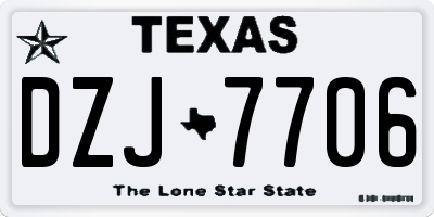 TX license plate DZJ7706