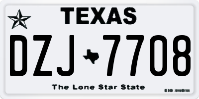 TX license plate DZJ7708