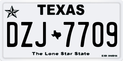 TX license plate DZJ7709