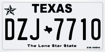 TX license plate DZJ7710