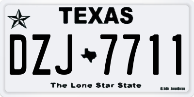 TX license plate DZJ7711