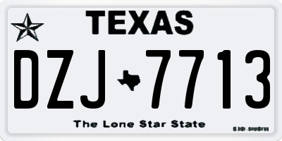 TX license plate DZJ7713