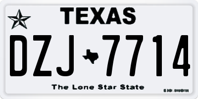 TX license plate DZJ7714