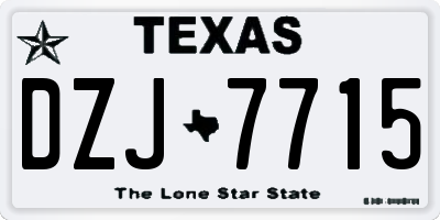 TX license plate DZJ7715