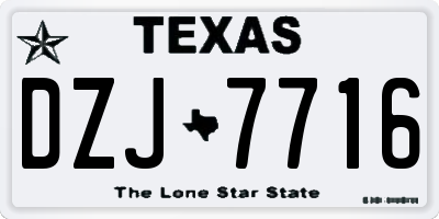 TX license plate DZJ7716
