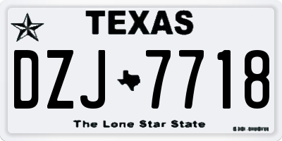 TX license plate DZJ7718
