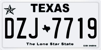 TX license plate DZJ7719