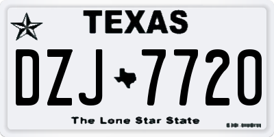 TX license plate DZJ7720