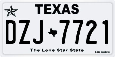 TX license plate DZJ7721