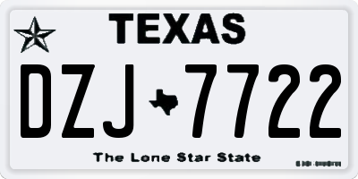 TX license plate DZJ7722