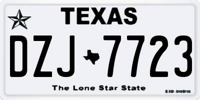 TX license plate DZJ7723