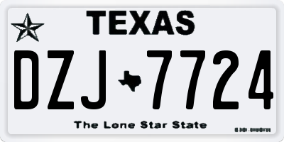 TX license plate DZJ7724