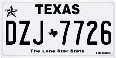 TX license plate DZJ7726