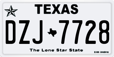 TX license plate DZJ7728