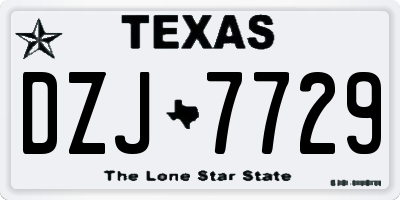 TX license plate DZJ7729