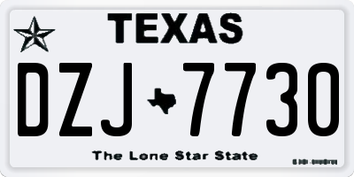 TX license plate DZJ7730