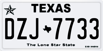 TX license plate DZJ7733