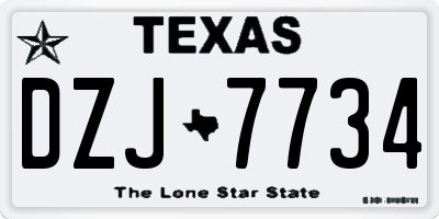 TX license plate DZJ7734
