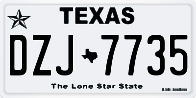 TX license plate DZJ7735