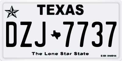 TX license plate DZJ7737