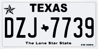 TX license plate DZJ7739