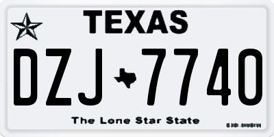 TX license plate DZJ7740