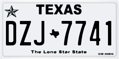 TX license plate DZJ7741