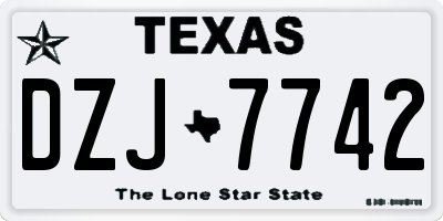 TX license plate DZJ7742