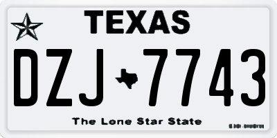 TX license plate DZJ7743