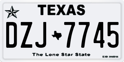 TX license plate DZJ7745