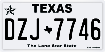 TX license plate DZJ7746