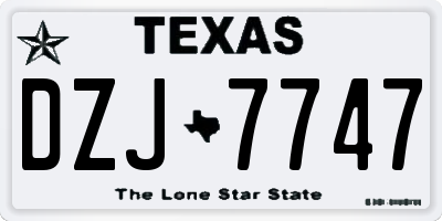 TX license plate DZJ7747