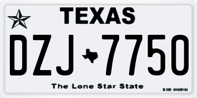 TX license plate DZJ7750