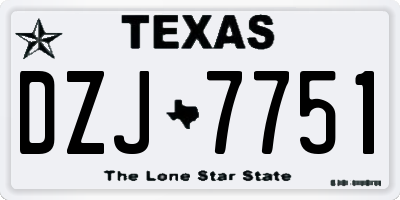 TX license plate DZJ7751
