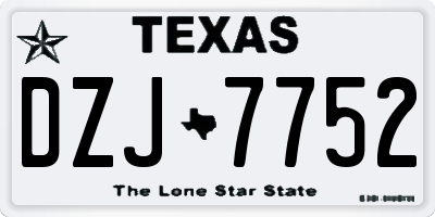 TX license plate DZJ7752