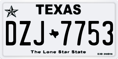 TX license plate DZJ7753
