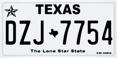 TX license plate DZJ7754