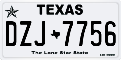TX license plate DZJ7756